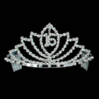 Sweet 16 Birthday Silver Rhinestone Tiara Crown Keepsake Gift
